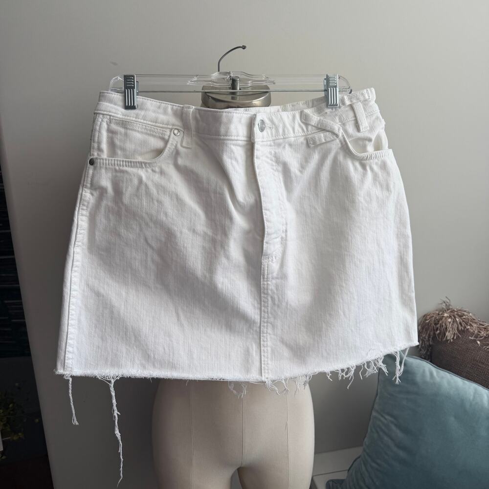 Wrangler x Staud Denim White Skirt